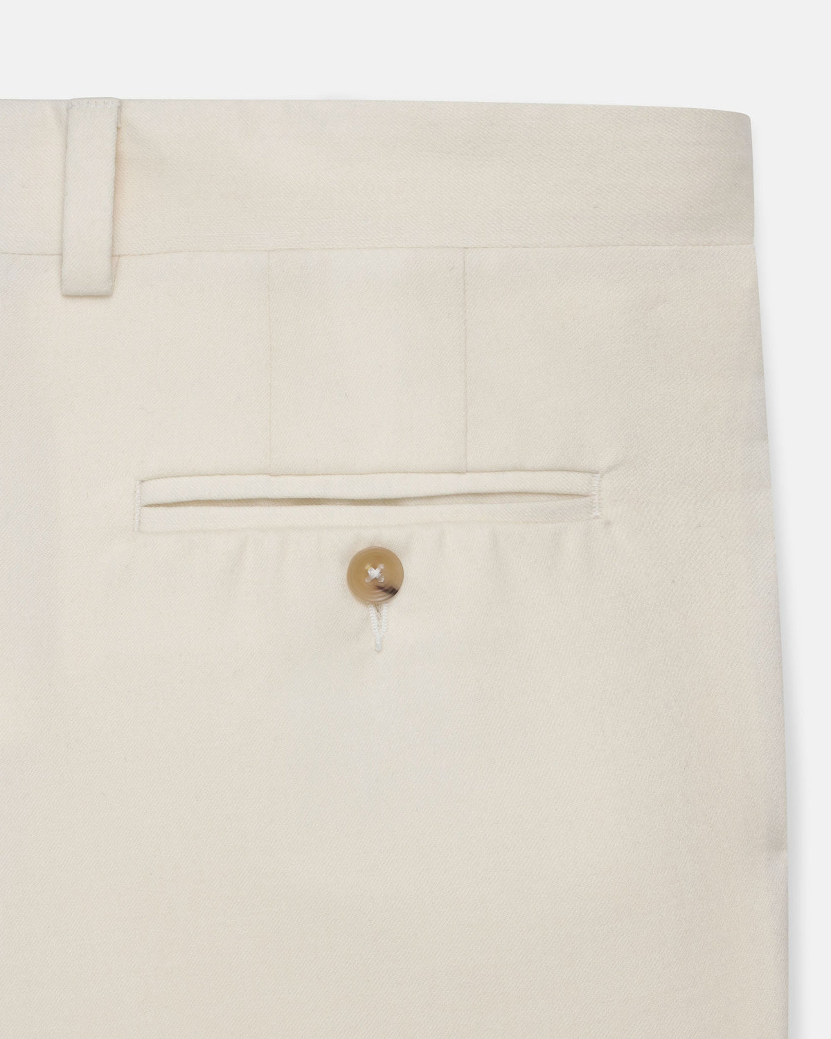 Made-in-Canada White Wool Flannel Trouser